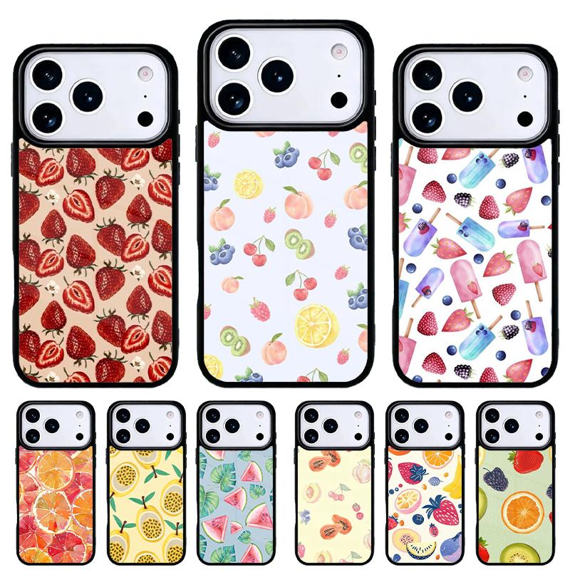 Фруктовый европейский летний чехол для телефона для iPhone 17 16 15 14 13 Pro Max Задняя крышка для 12 11 Pro Coque