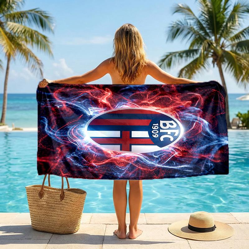 Bologna FC print Quick Dry Beach Towel Microfiber Absorbent Portable Travel Swimming Towel