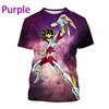 Unisex's Classic Manga Cartoon Casual Harajuku Style Streetwear Top Japanese Anime Saint Seiya Print Short-sleeved T Shirt