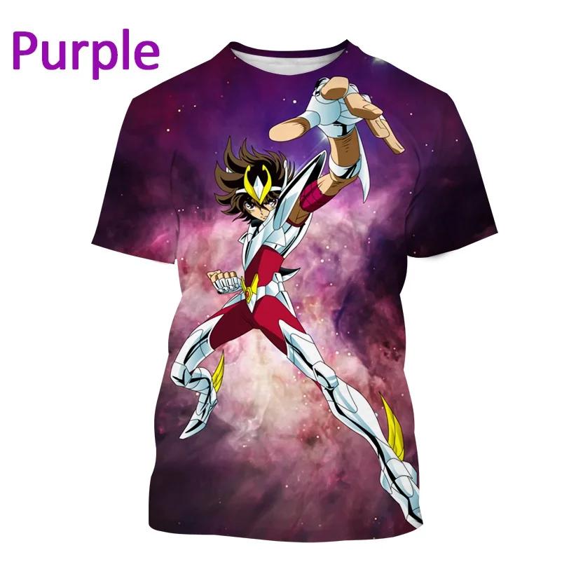 Unisex's Classic Manga Cartoon Casual Harajuku Style Streetwear Top Japanese Anime Saint Seiya Print Short-sleeved T Shirt