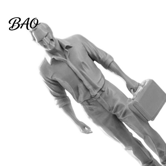 Workstation Mini Statue Desk Businessman Statue, 3D Printed Office Decor for Men, Small Workplace Executive Figurine with Briefcase, Motivational Home