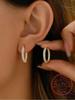 Серьга-пусета из серебра 925 пробы, простая, модная, с круглым цирконом, для женщин, помолвочное, свадебное, роскошное, высокое качество, ювелирное изделие, подарок