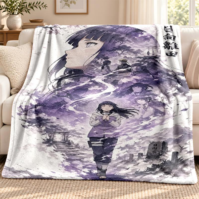 Hyuga Hinata blanket Flannel Blanket Soft Cozy Plush Throw for Sofa Bed Lightweight Home Decoration Outdoor camping