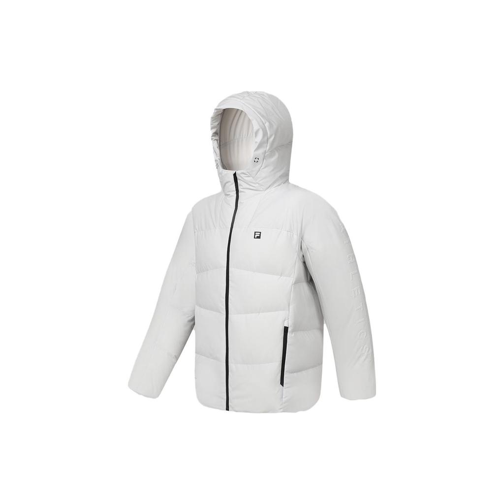 Fila Official 2023 Winter New Down Jacket Basic Fitness Basketball Sports Hoodie Men Outerwear Light-Blue Gray A11M341904FGY