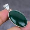 Natural Green Onyx Gemstone 925 Sterling Silver Jewelry Pendant 1.69" S7O77