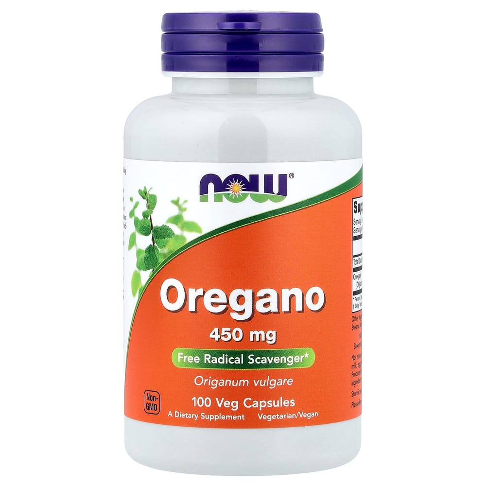 Now Foods Oregano 450mg Veg Capsules, 100 Count