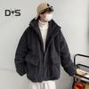 Мужская куртка с капюшоном и длинными рукавами, большие карманы, пальто из искусственной овечьей шерсти, осень-зима, свободная верхняя одежда