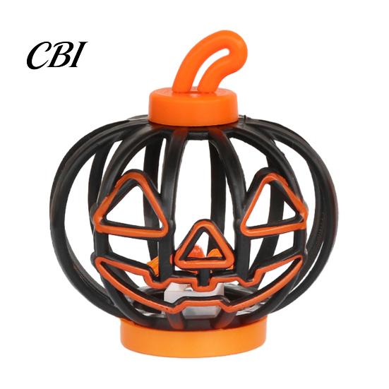 Halloween Pumpkin Lights Lantern, LED Light Up Hollow Ornament, Battery Operated Statue with Warm for Indoor Outdoor Party Decor Creative Holiday