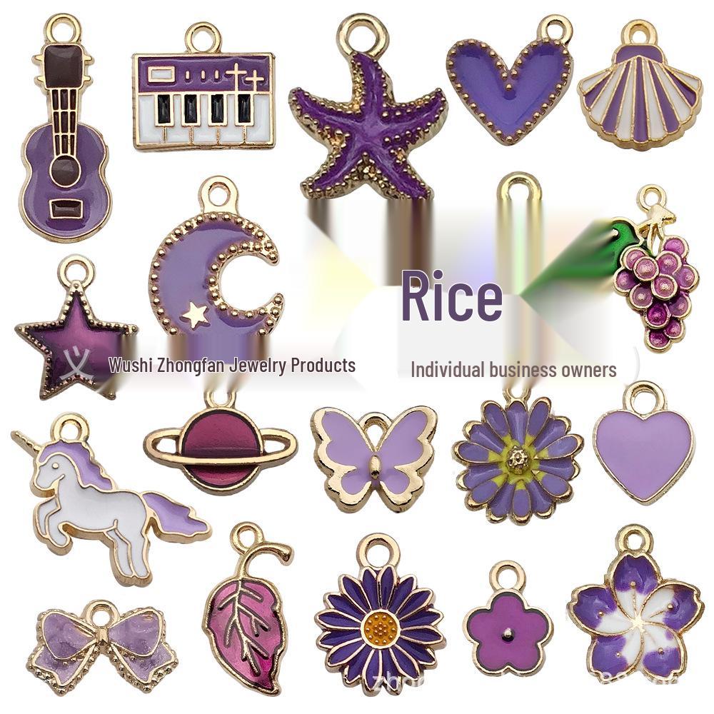 Pink Series DIY Jewelry Accessories: 20-Drop Oil Mix for Bracelets, Earrings, Keychains, Pendants, Butterflies & Unicorns