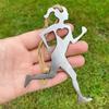 Men Women Runner Snowman Hanging Decoration Hollow Love Heart Heavy Duty Metal Craft Running Boy Girl Ornament Pendant Sports Enthusiast Gift
