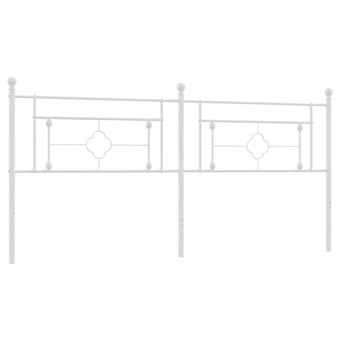 VidaXL Tête de lit métal blanc 200 cm 374426