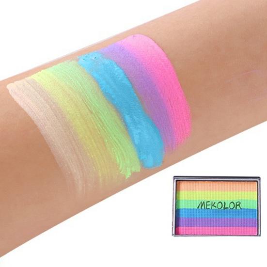 Радужная краска для лица 6 цветов, высокопигментированная, смываемая, на водной основе, краска для лица для детей и взрослых, музыкальный фестиваль, вечеринка, косплей, макияж, боди-арт, живопись