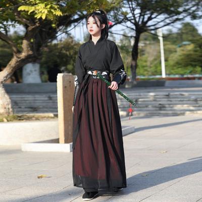 Мужской повседневный костюм Hanfu с китайскими элементами для боевых искусств длиной до талии Hanfu для мужчин и женщин