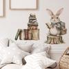 Cartoon Painted Bunny Reading A Book Bedroom Living Room Study Home Background Beautification Wall Stickers
