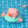 Lo&J KC Certified Same-day Shipping Tube Riding Pig Hippo Piggy Boat Water Gun Wind-up Toy Bath Play, Korean Bath Toys