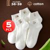 5 пар женских носков с медведем, женские полые носки, весна-лето, корейские девушки, японские милые белые носки для девочек