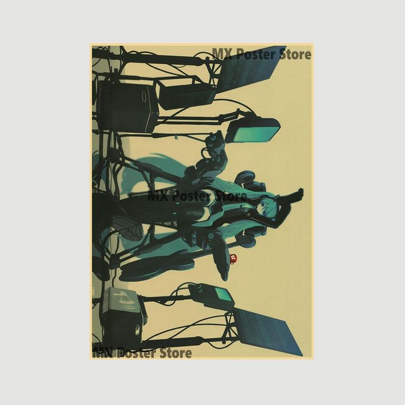 Аниме идол мультфильм певец Мику плакат HD печать крафт-бумага ретро настенные художественные фотографии спальня декоративная живопись домашний декор подарки