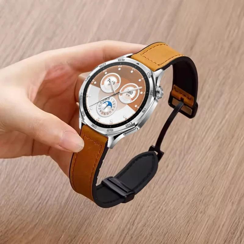 22 мм 20 мм Силиконовый кожаный ремешок для Huawei Watch GT5 Pro 46 мм Магнитная застежка Браслет для Huawei Watch GT5 4 3/Pro Спортивный ремень