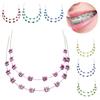 2Pcs Cartoon Cat Dental Metal Braces Archwire Without Hooks Metal Bracket And Ligature Ties Colorful Temporary Tooth Decoration
