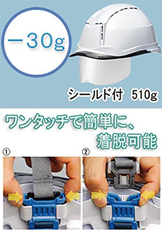 Midori Anzen Work PC Rain SC19PCLS RA3 with KP Helmet, Shield, Guard, ( Liner), Blue/Smoke