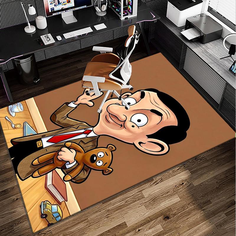 Mr. Bean's Adventure Office Rug Chair Mat, Game Carpet, Suitable for Front Door, Bedroom, Living Room, Desk, Holiday Gift