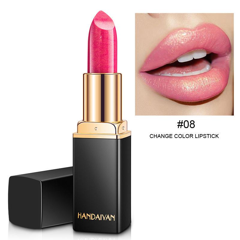 HANDAIYAN Mermaid Ji Shiny Metal Pearly Color Change Color, Warm, Red Gilt Gold Lip Balm