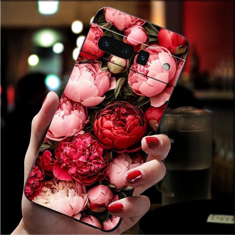 Pink Flower Tulip PeonyPhone Case For Google Pixel 10 9 Pro XL 9A 8 7 6 Pro Pixel 8A 7A 6A Pixel 8 7 6 5