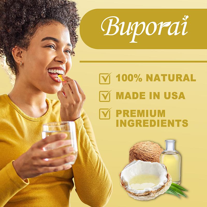 Buporai MCT Oil 3000mg Softgels 120pcs - Ketogenic Friendly, Daily Wellness, Nutritional Support