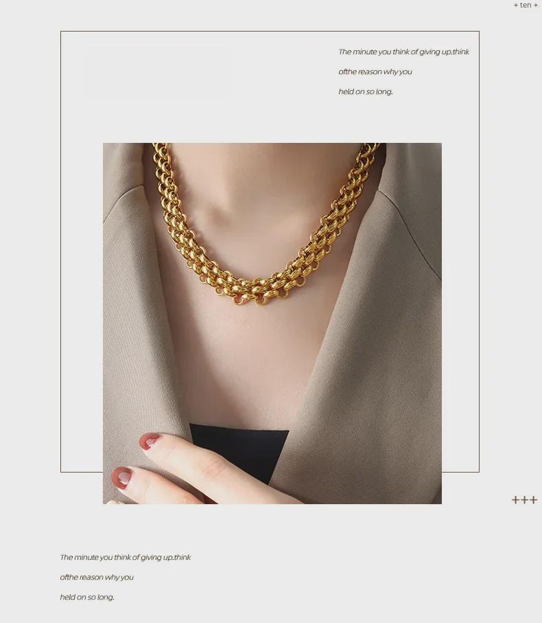 Комплект из массивной титановой цепи и браслета: Вдохновленный хип-хопом, не выцветающий, стиль унисекс