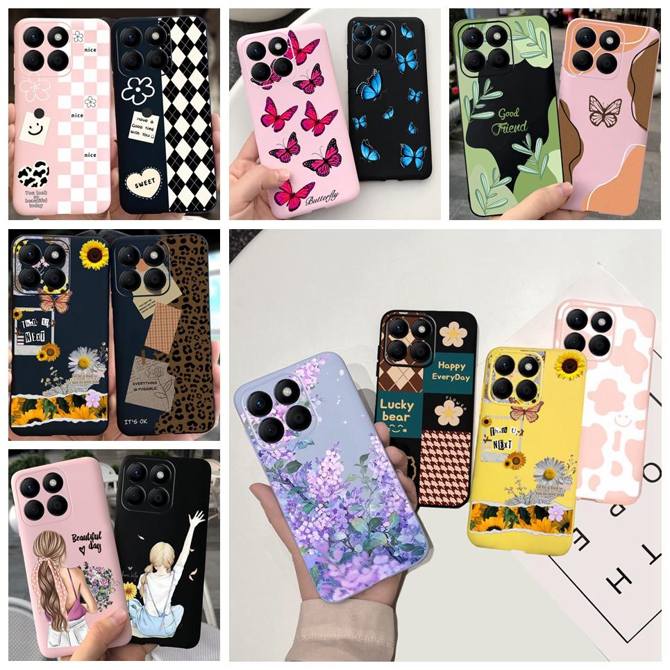 Women Fashion Girly Phone Case For Huawei Honor X9b Honor X8b Coque Funda Flower Pattern Soft Silicone Funda HonorX9b 5G Coques