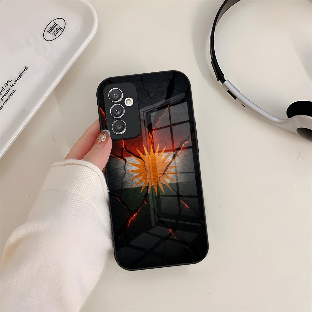 Чехол для телефона Kurdistan Flag COOL Логотип Стекло Для Samsung S24 S26 S23 S20 S25 S21 S22 Ultra Fe Plus A05 A06 A16 A26 A36 A56 Coque