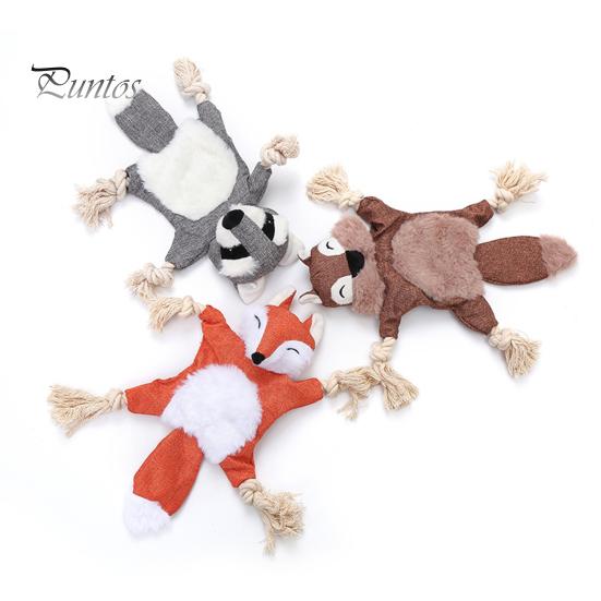 Игрушка для домашних животных, плюшевая лиса, енот, белка, игрушка для жевания, интерактивная игрушка для домашних животных, устойчивая к укусам, чистка зубов, игровая игрушка для кошек, собак