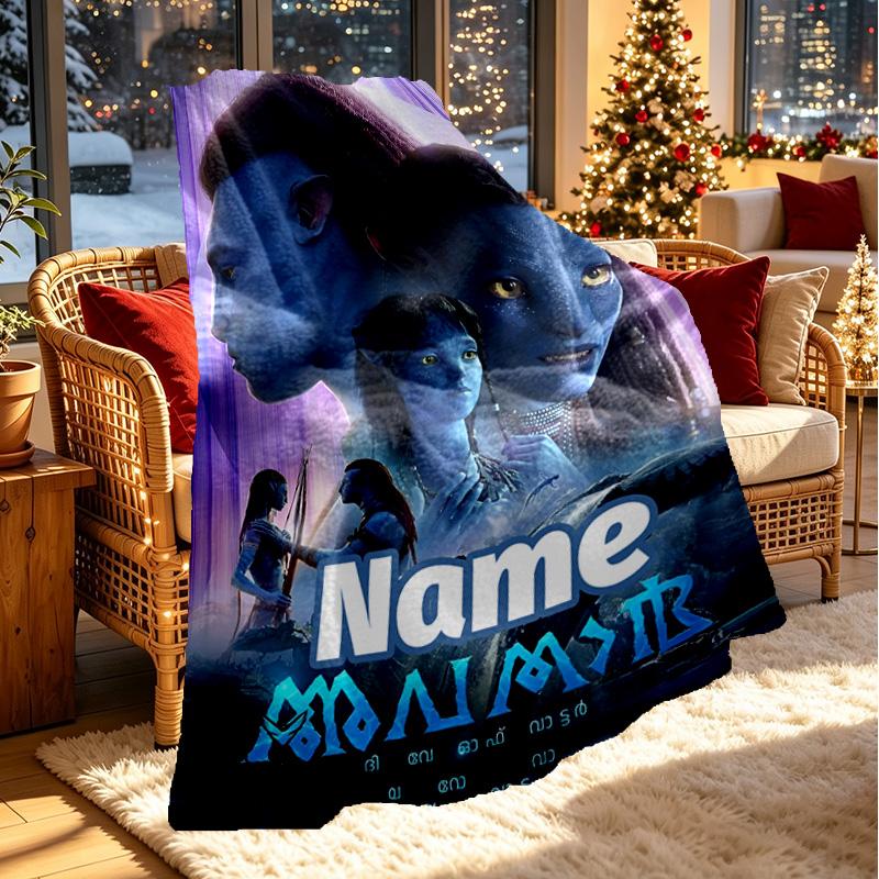 Custom Name Personalized Avatar Print Blanket, Home Decor, Bedroom, Sofa, Camping, Couch, Gifts for Birthday Christmas