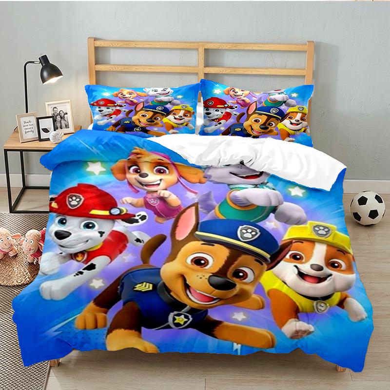Dog Paw Heroes 3PCS Bedding set,Ideal for 1pc Duvet Cover And 2pcs Pillowcases Perfect for Fan gift,Ideal for Bedroom, Dormitory