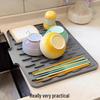 Силиконовый коврик для слива раковины и сушилка для посуды - Настольный коврик для сушки и теплоизоляции на кухне для фруктов, овощей и посуды.