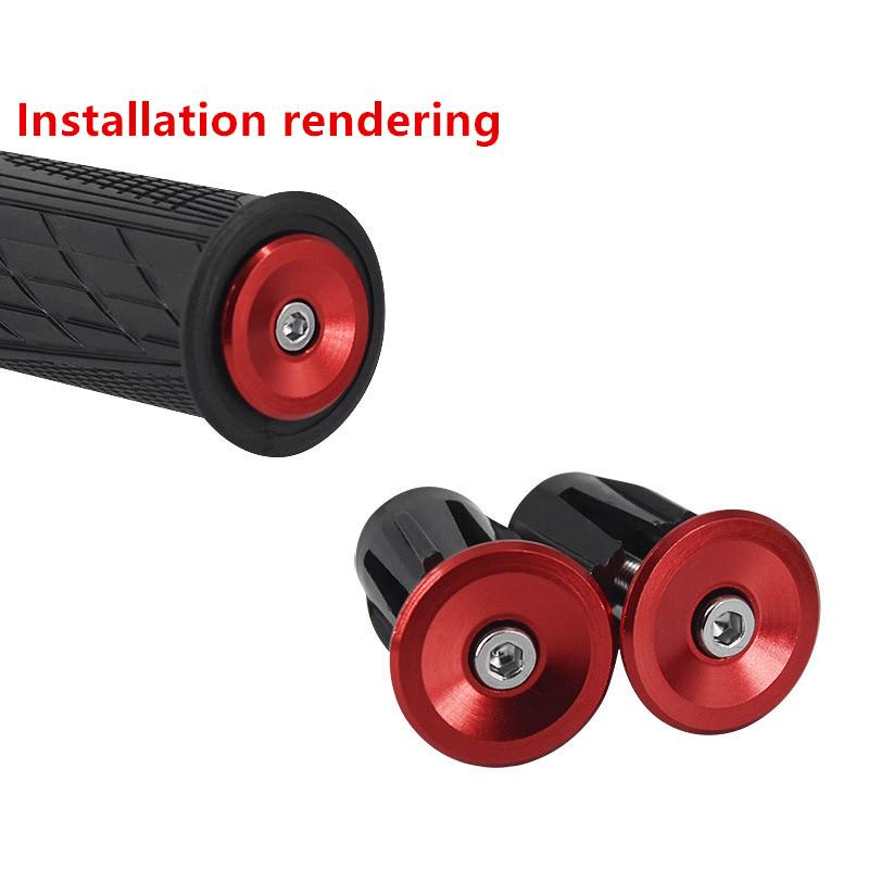 1 Pair Bike Handlebar End Plugs Aluminum Alloy Mountain Road Bicycle Handlebar End Cap Bike Multi-color Lock Handle Cover