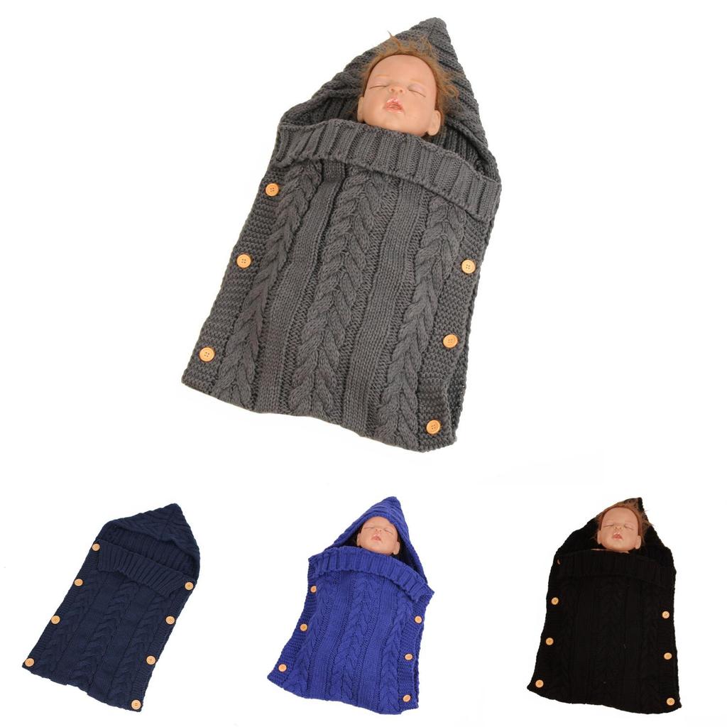 Детский вязаный плед-спальник для детей с застежкой на пуговицы для уютного ношения