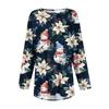 Женский модный повседневный топ с длинным рукавом большого размера с принтом, топ большого размера с цветочным принтом