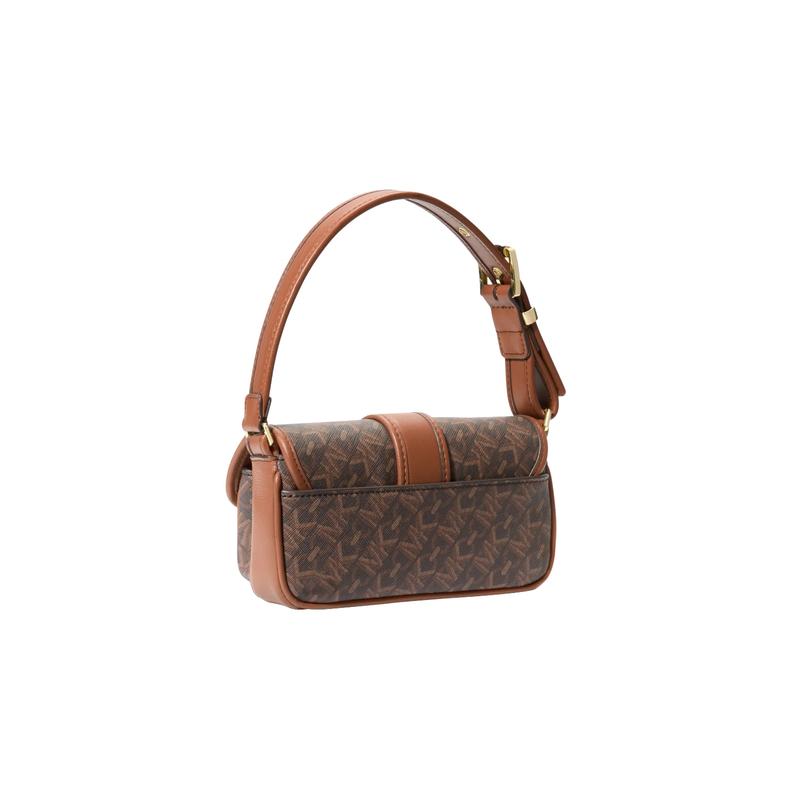 Michael Kors Женская сумка Colby из коровьей кожи с принтом логотипа, обычная, темно-коричневая с цветом желудя