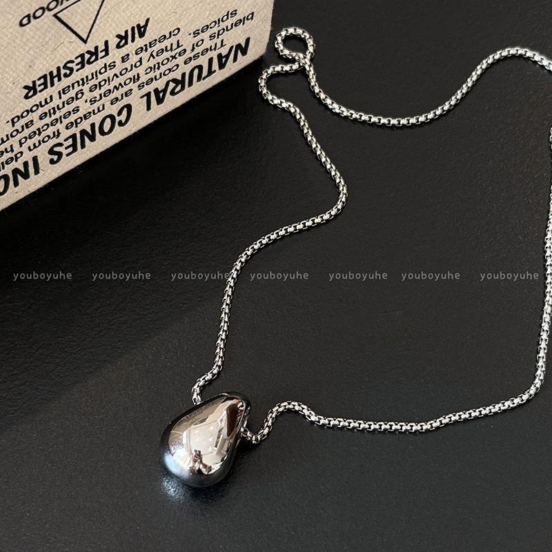 Полое ожерелье в виде капли воды: Элегантная женская ключичная цепочка для повседневной носки