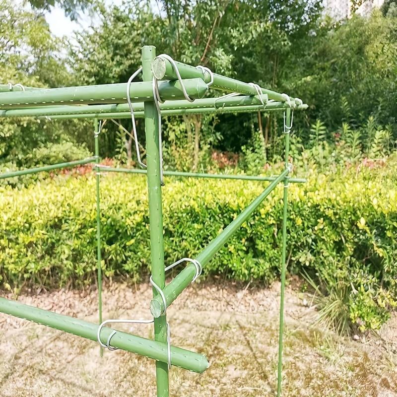 10pcs, Garden Climbing Vine Covered Plastic Steel Pipe Fittings Fixed Buckle Support Pillar Connection Buckle Spring Buckle Home Planting Wire Buckle