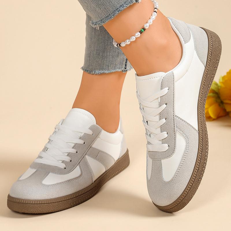 Модные кроссовки смешанных цветов на толстой подошве, нескользящие, женские, легкие, удобные, на плоской подошве, женские, больших размеров, дышащие, на шнуровке, повседневные