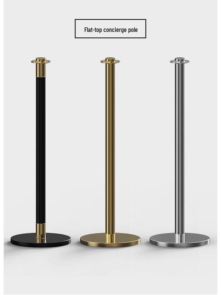 VIP Concierge Stanchion: 1m Stainless Steel Pole with Lanyard for Queuing and Welcome Barriers