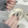 Ношение ногтей Ручная работа Нейл-арт Готовые накладные ногти Патч Осень и Зима Новый Черный Французский Градиент Волшебная Зеркальная Пудра