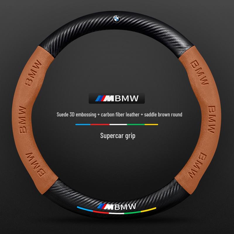 BMW X3 Steering Wheel Cover 2008-2025, Ultra-Thin Carbon Fiber Suede for All Drivers