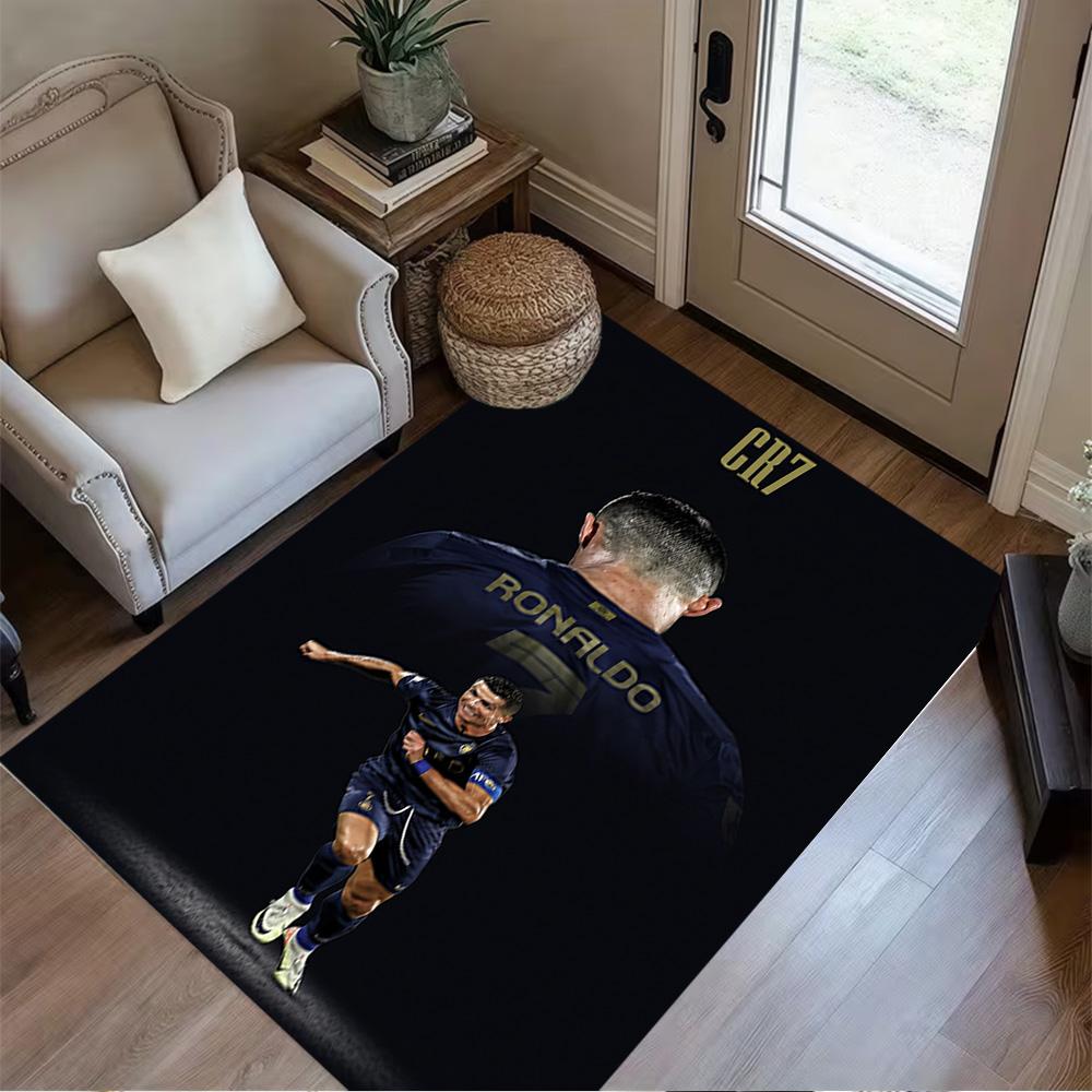 Cristiano Ronaldo Pitch Area Rug Perfect for Kitchen Dining Room Playrooms Game Room Antislip Carpet Office home decor Best for Christmas