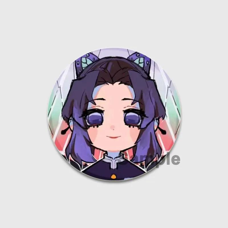 32/44/58mm Round Anime Brooches Kamado Tanjirou Tsuyuri Kanao Hashibira Inosuke Rengoku Kyoujurou Agatsuma Zenitsu Akaza Badge Lapel Pins