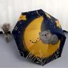 1pc Moon Cat Automatic Folding Umbrella - Compact 8-Rib Design, Durable Plastic & Iron, Lightweight for Outdoor Daily Use077