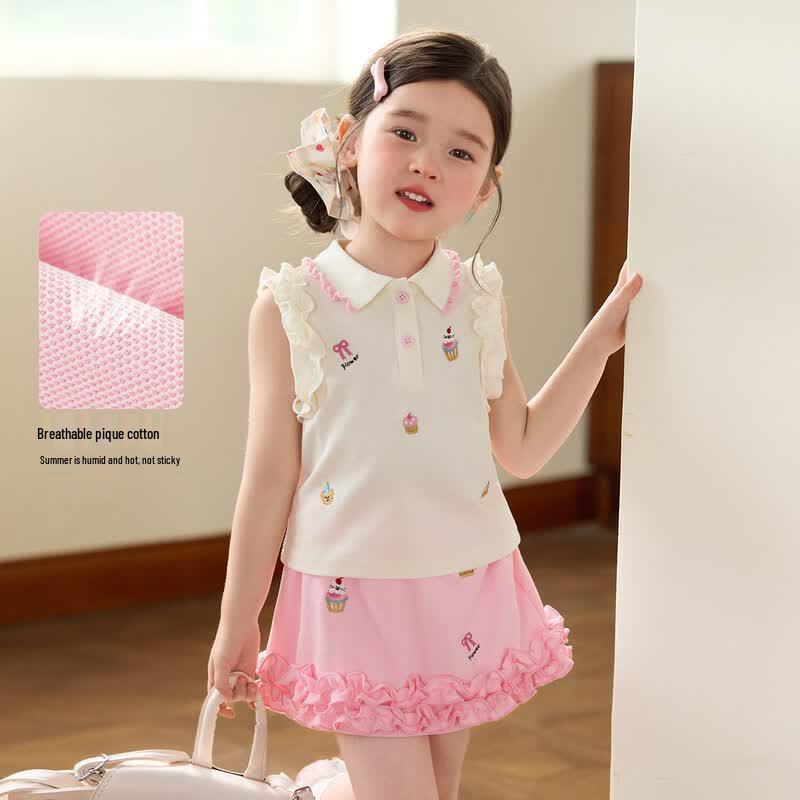 LUSON Платье-поло без рукавов и комплект для девочки