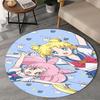 1PC Pink Moon Puella Magi  Round Rug, Non-slip Chair Mat, Home Decor, Circle Carpet Perfect for Office, Bedroom, Living Room,Christmas gift